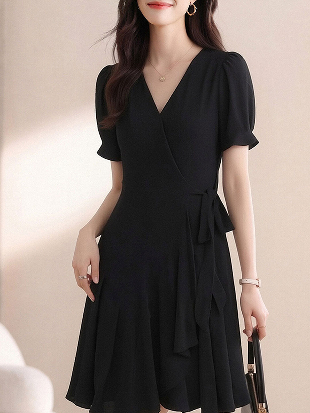 Abigail Cute V-Neck Floral Printed Dress