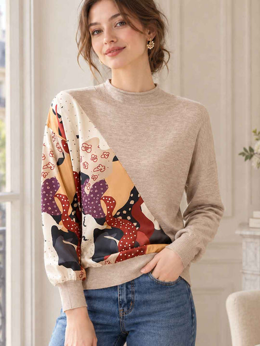 New Lightweight Printed Knit Sweater