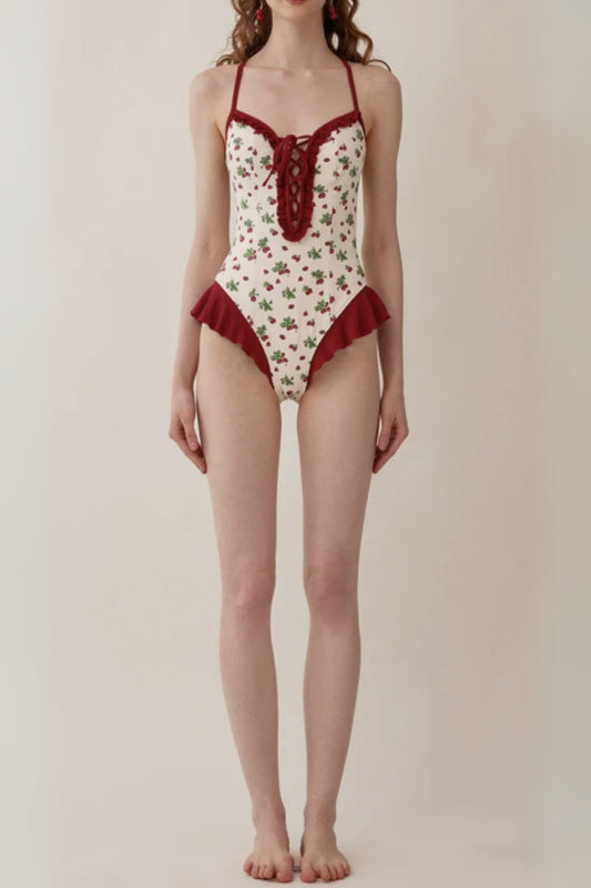 Dandy Strawberries Printed One-Piece Swimsuit