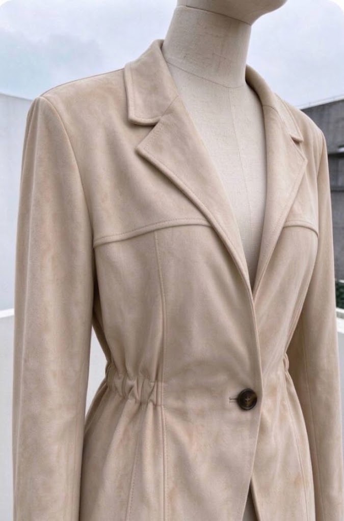 Tan Suede Structured Hourglass Jacket