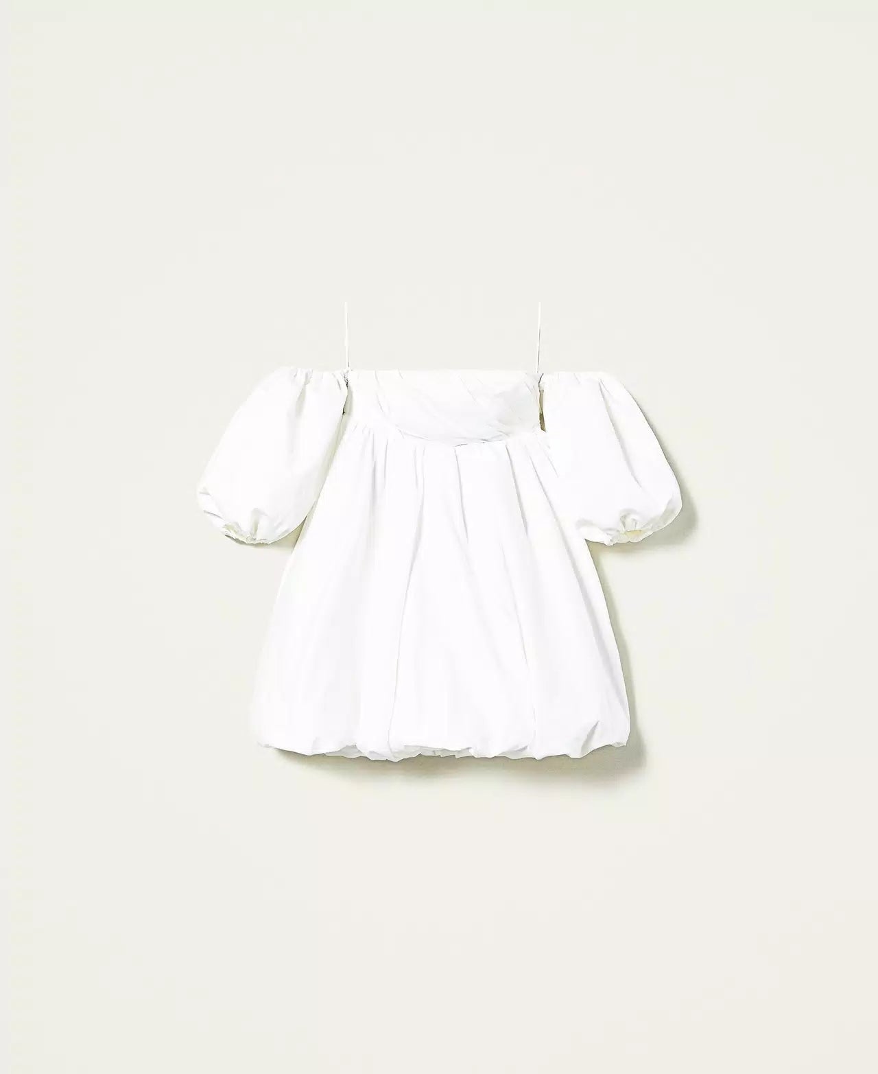 puff sleeve duchesse mini dress in white