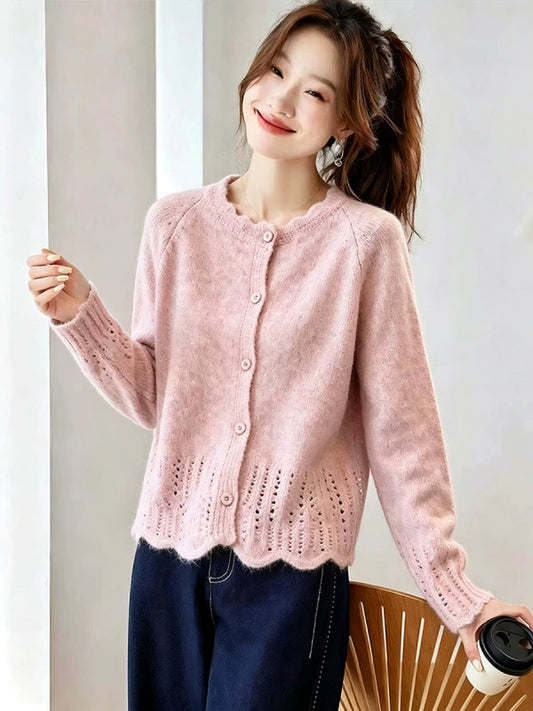 Handmade lace collar cardigan
