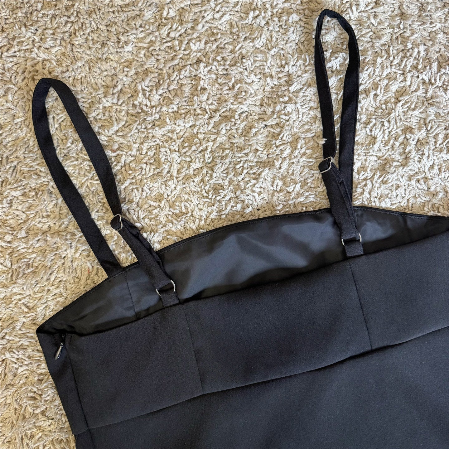 bow pressed pleats layered cropped suspenders