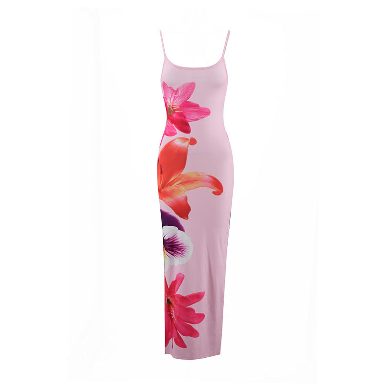 vivien floral print bodycon maxi dress