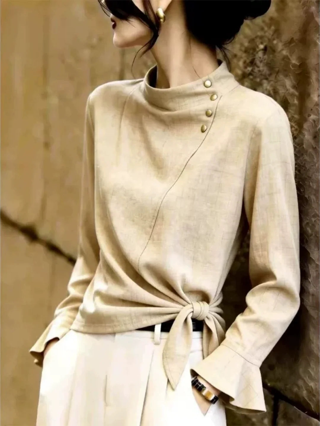 Stylish And Versatile Khaki Top