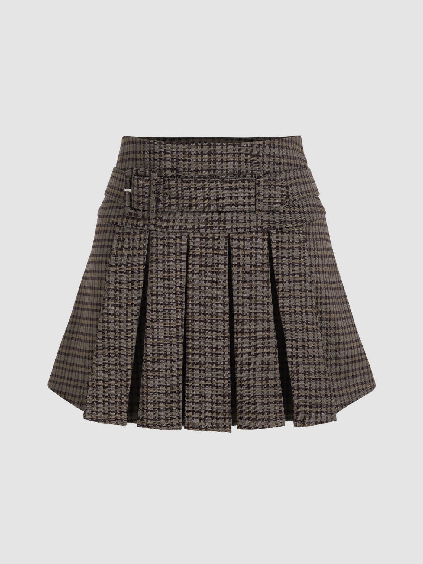 plaid pleats skirt