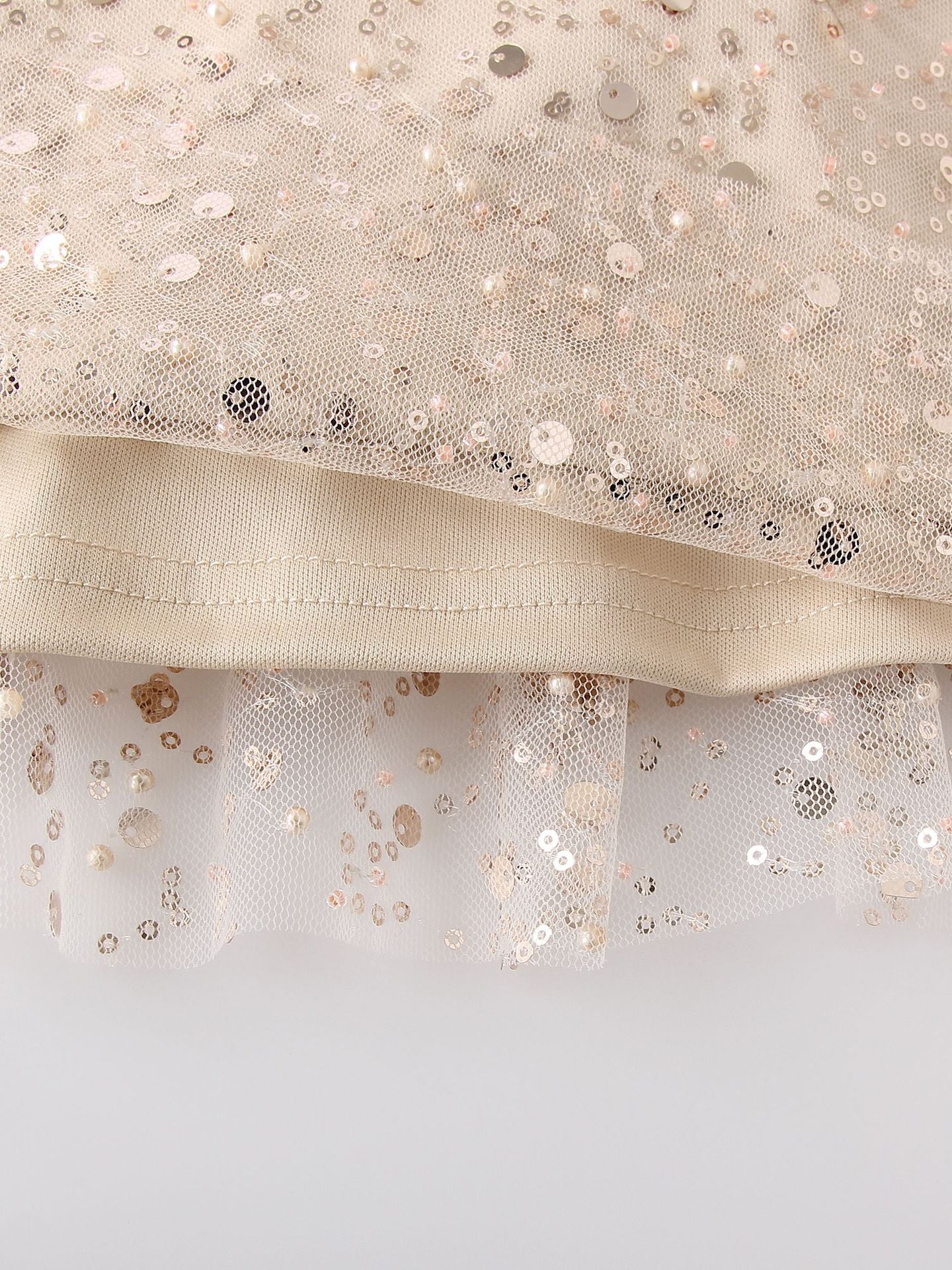 champagne sequin suspender evening dress