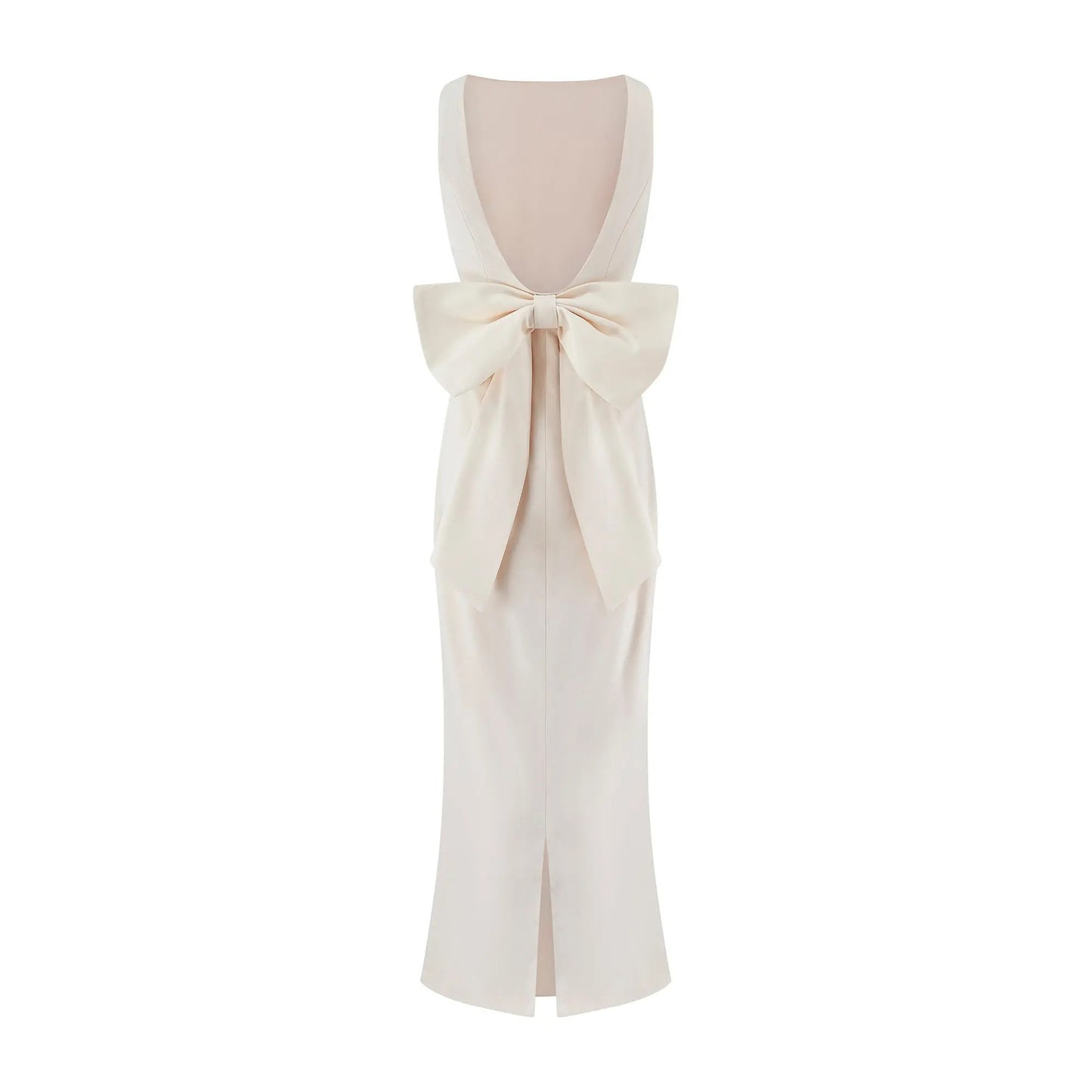 elsa bow backless maxi dress