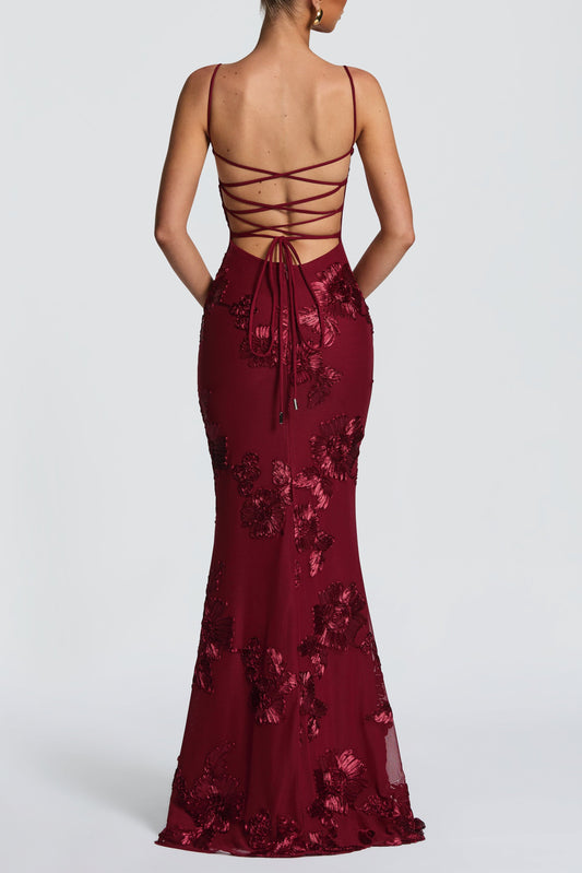 Nefertiti Maxi Dress - Burgundy