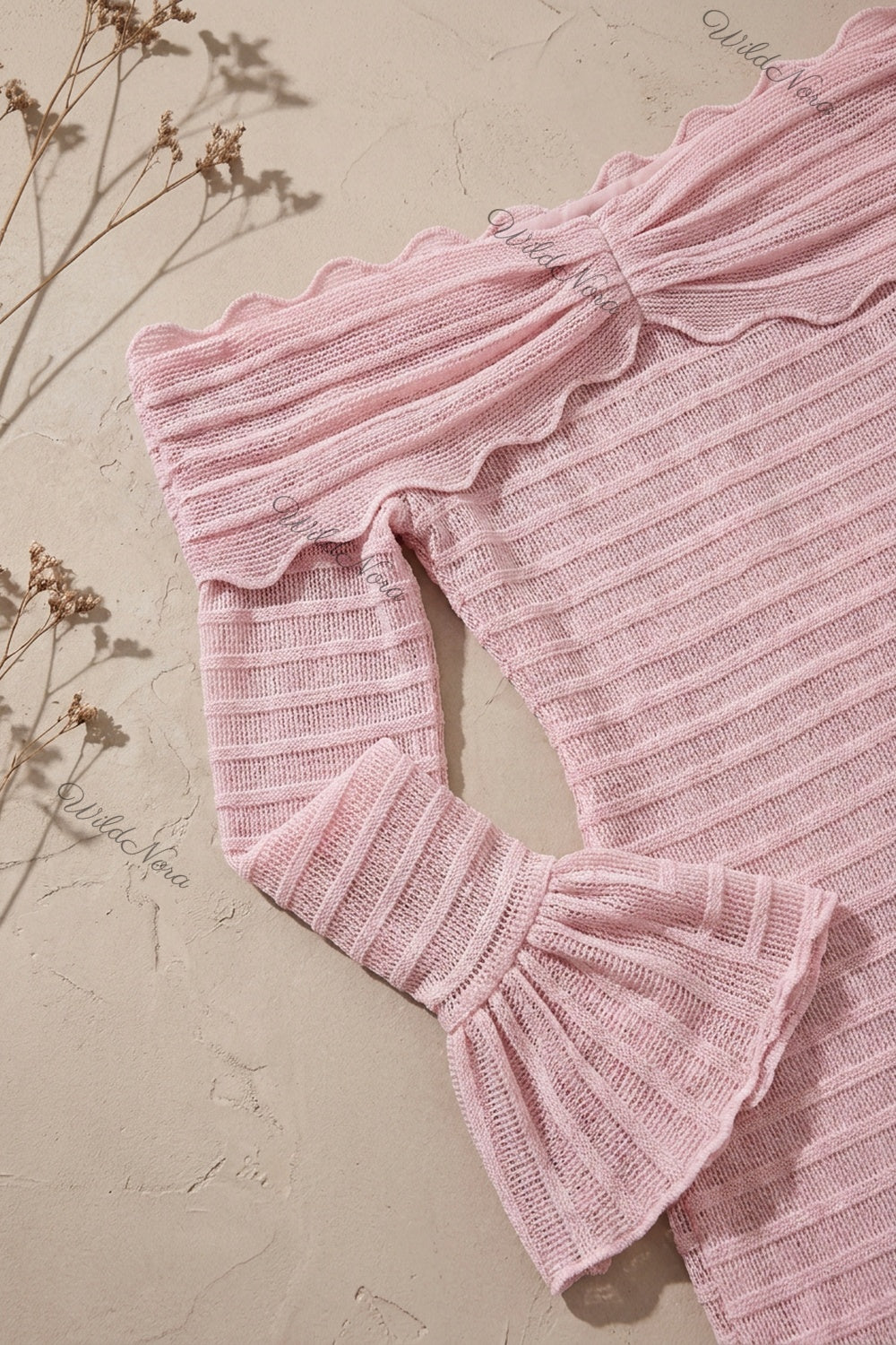 Light Pink Knit Column Maxi Dress light pink knit dress - product view 6