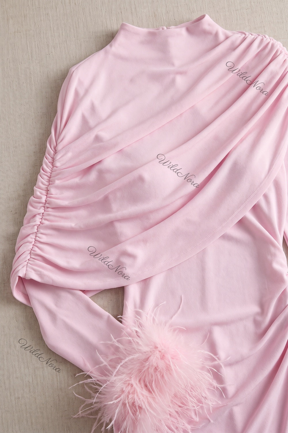 Light Pink Stretch Jersey Column Gown light pink stretch jersey gown - product view 7