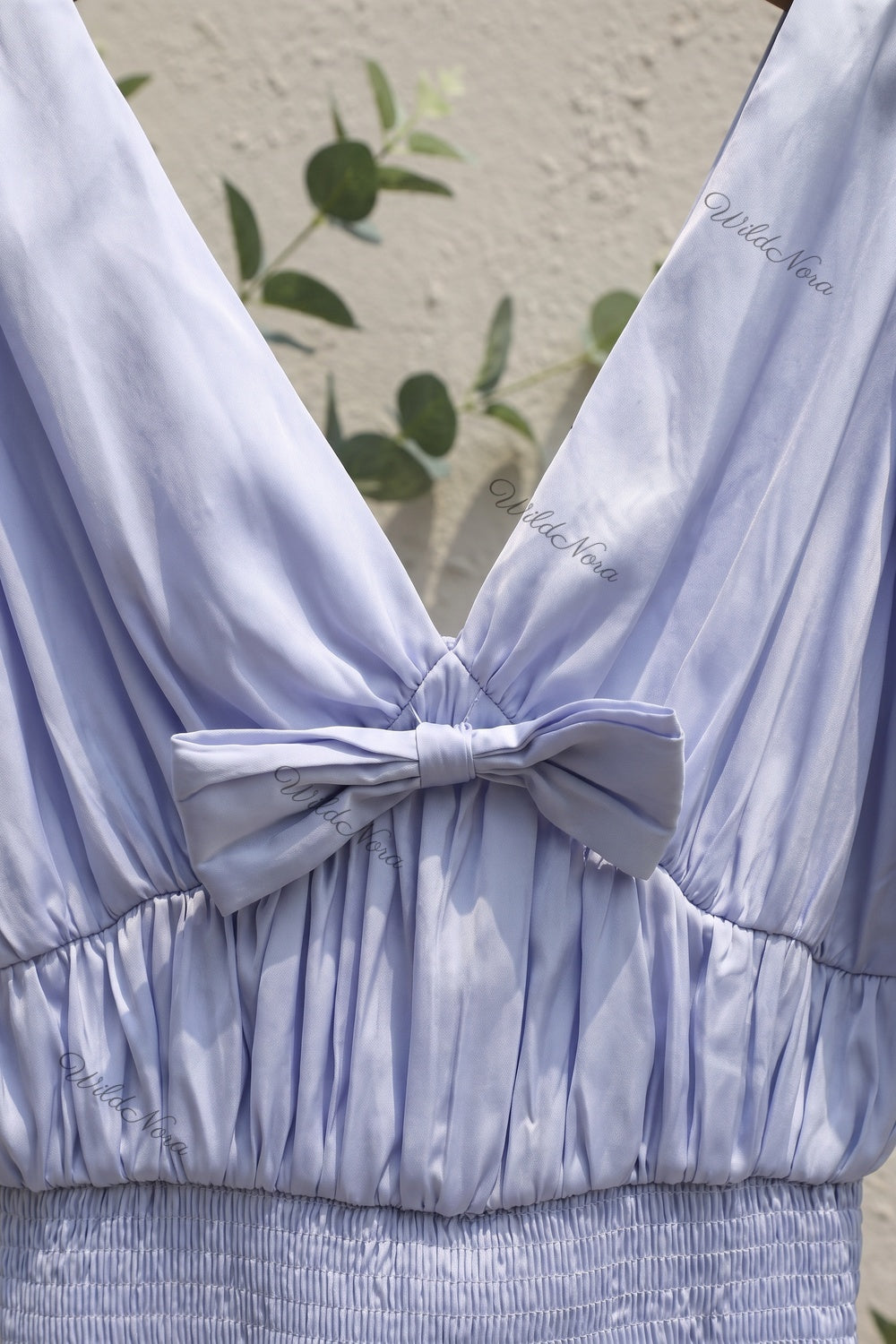 Light Lavender-Blue Synthetic Satin-Blend Fit-and-Flare Mini Dress light lavender-blue synthetic satin-blend dress - product view 7