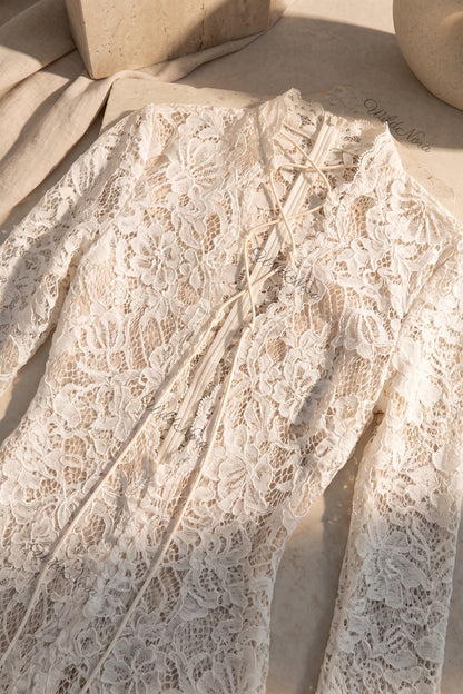 White Floral Lace Sheath Maxi Dress white floral lace maxi dress - product view 7