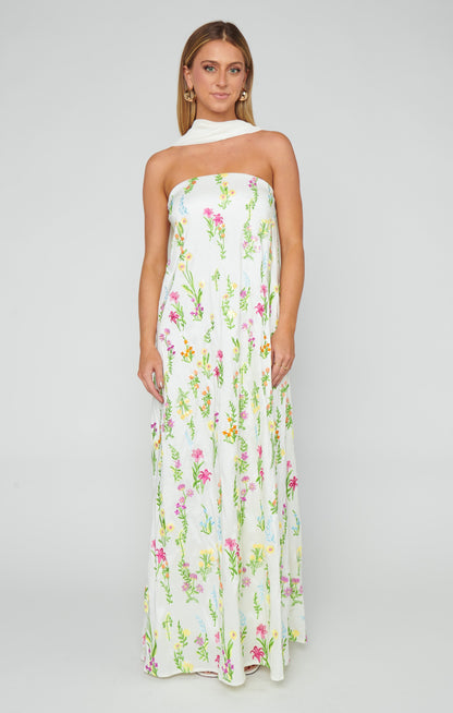 Printed Halter-Neck Backless Maxi Dress