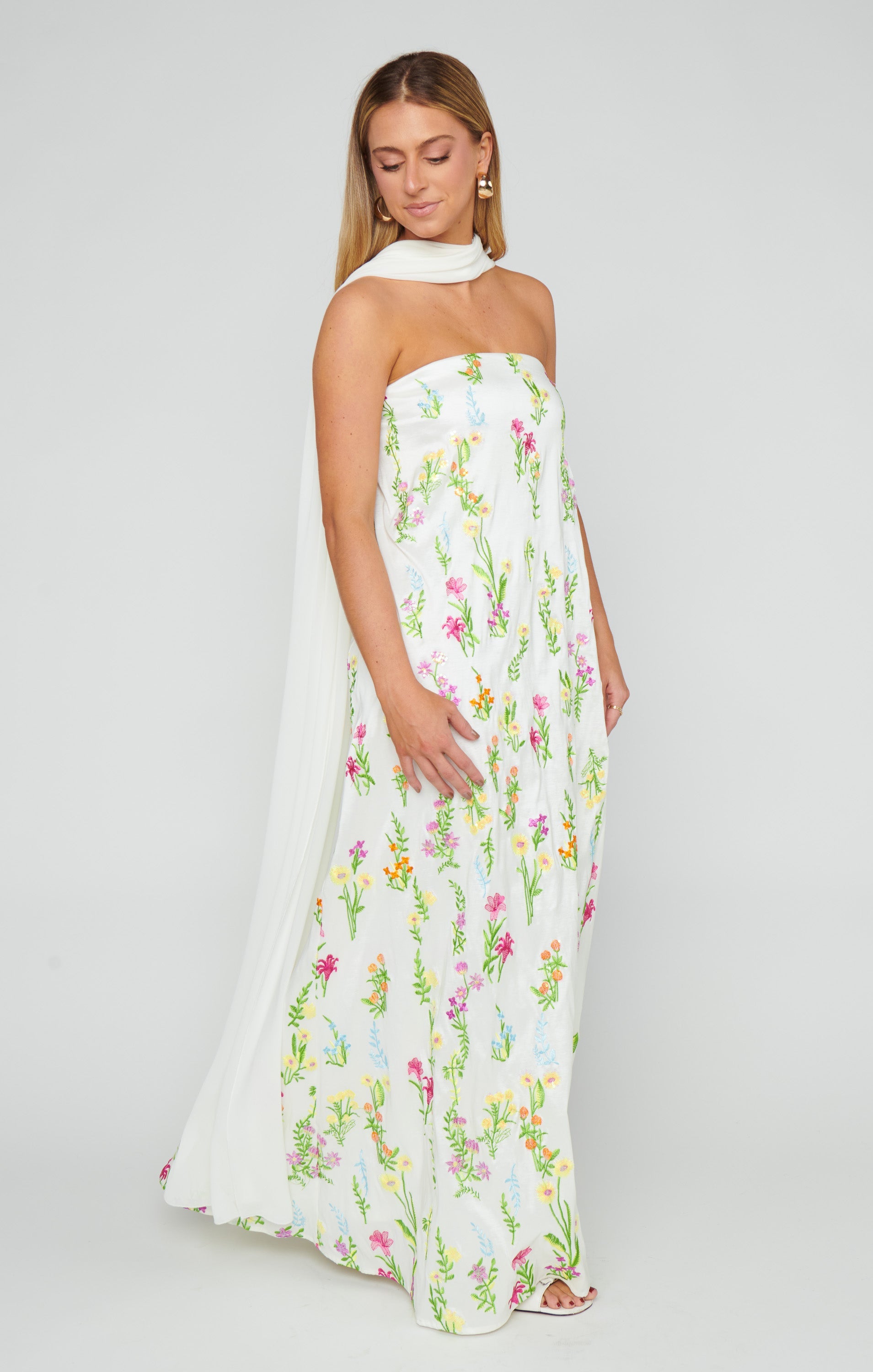 Printed Halter-Neck Backless Maxi Dress