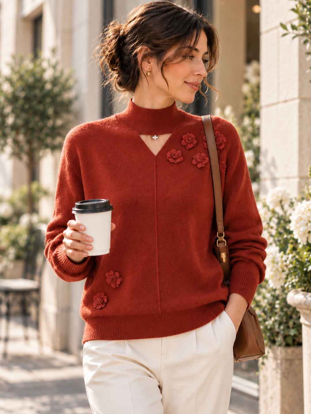 New Mock-neck Knit Sweater