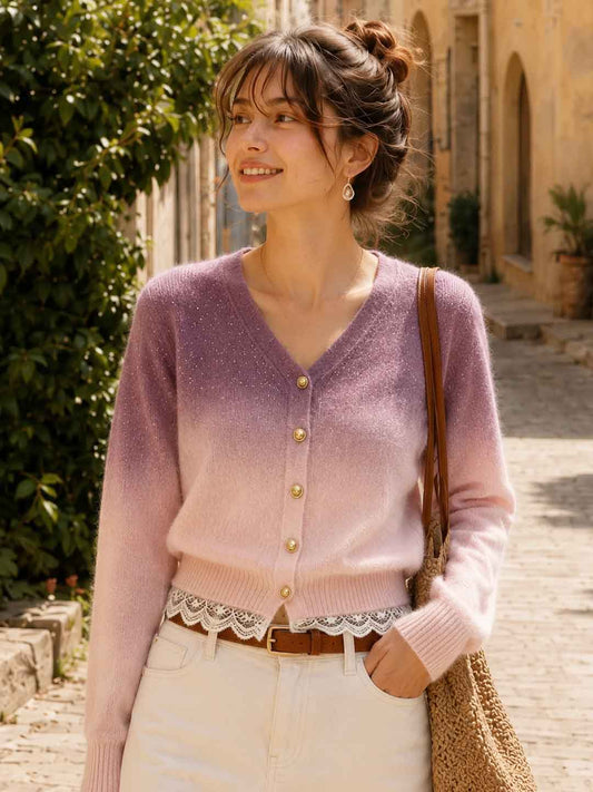 Stylish V-neck Sequined Cardigan