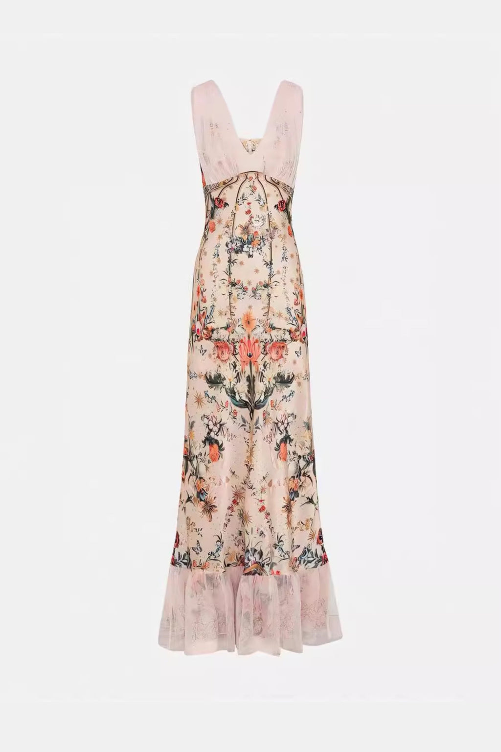 Floral mermaid sleeveless maxi dresses