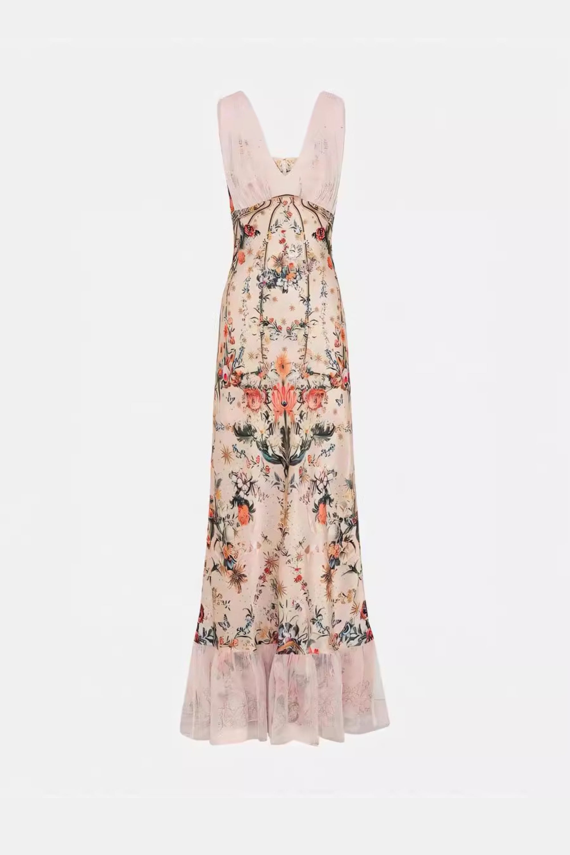 Floral mermaid sleeveless maxi dresses