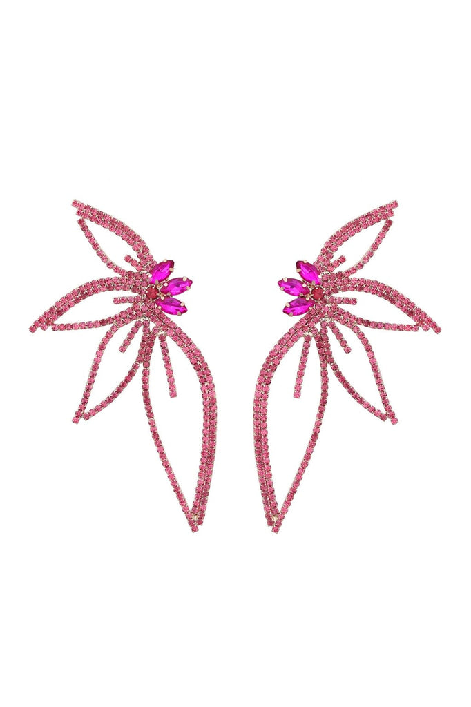 CRYSTAL FLOWER EARRINGS IN PINK Earrings styleofcb 