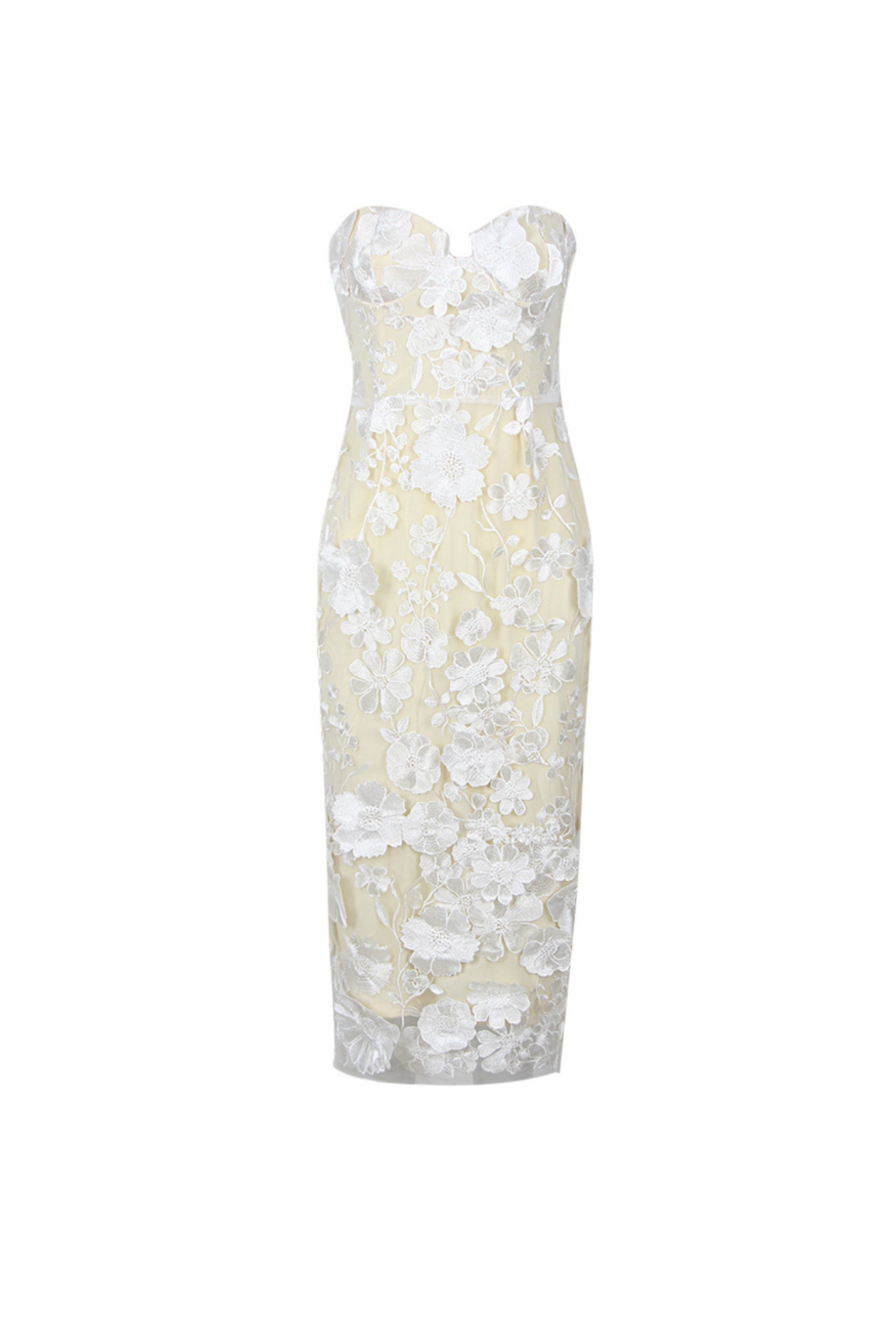 STRAPLESS JASMINE MIDI DRESS