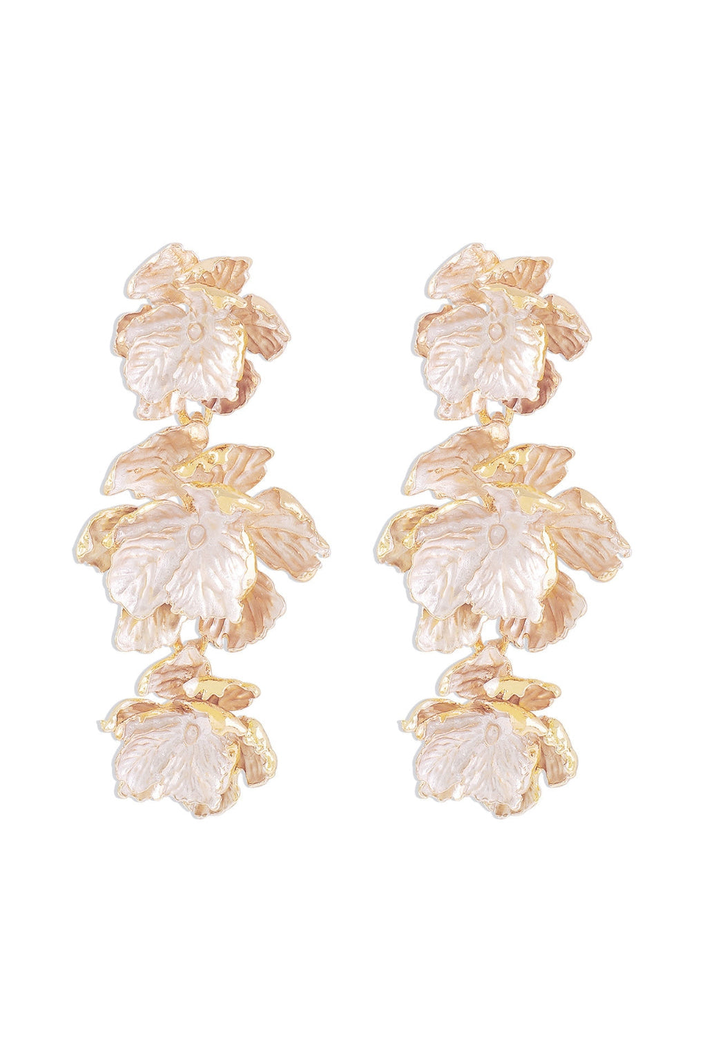 GOLD 3D FLOWER EARRINGS