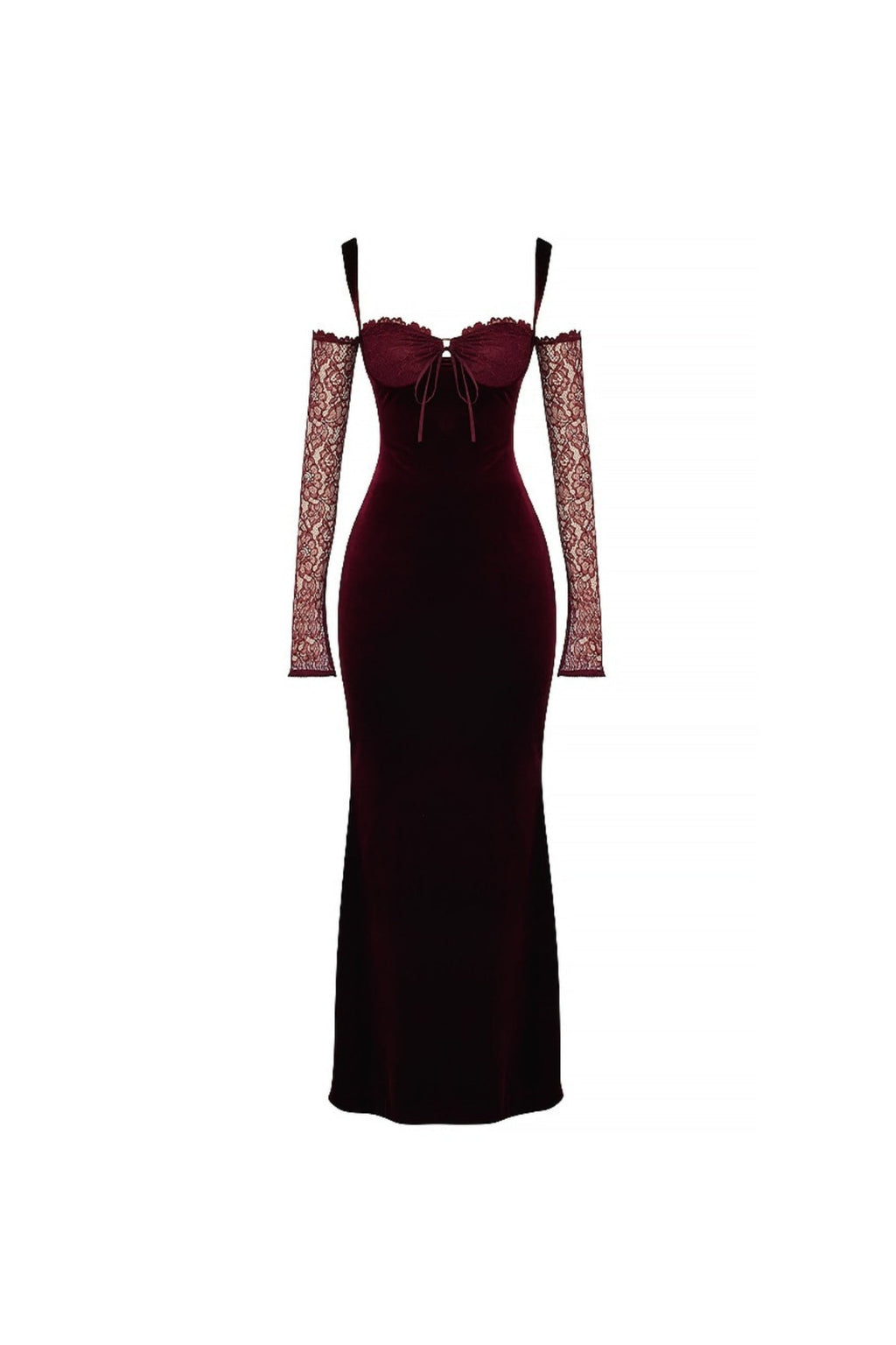 BLACK CHERRY VELVET MAXI DRESS
