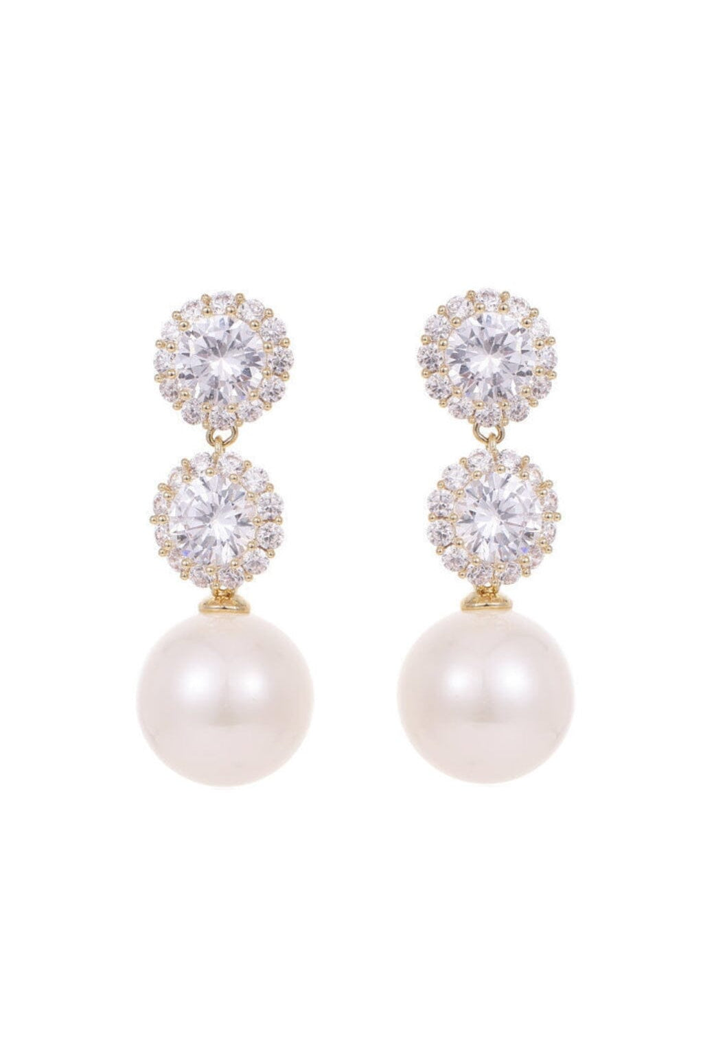 PEARL EARRINGS WITH ZIRCON FLOWERS Earrings blingmyfriend 