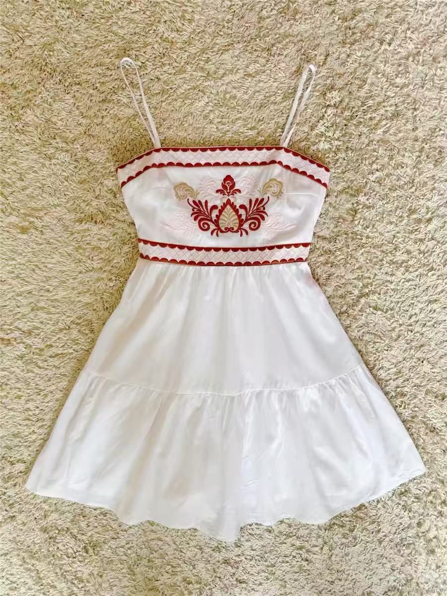 Bohemian Embroidered Tiered Cami Mini Dress