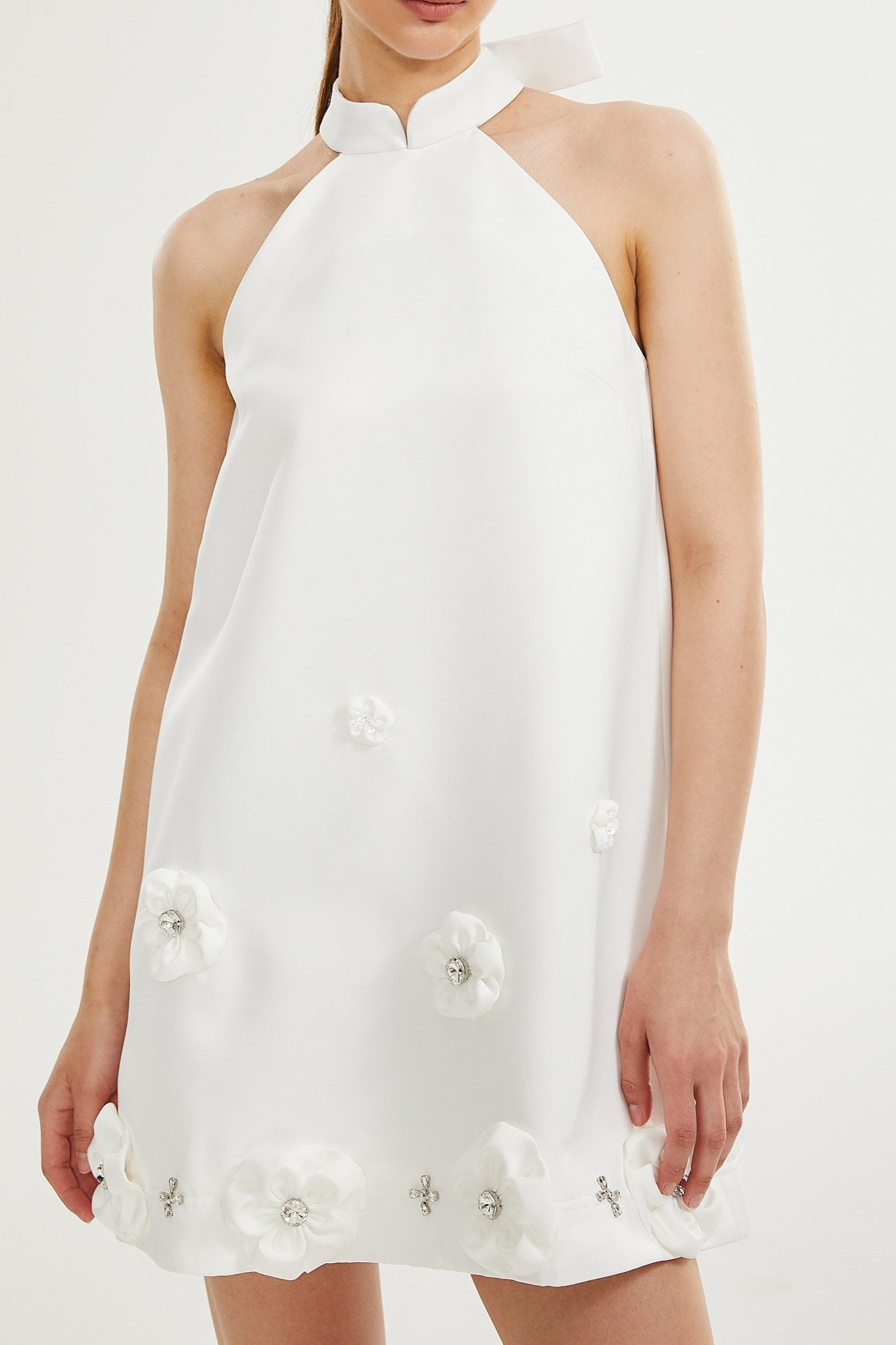 Aubrie faux-flower embellished dress