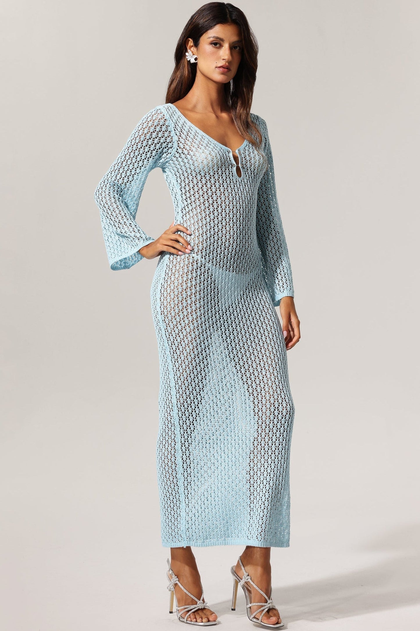 Ellyson Long Sleeves Hollow Out Maxi Dress
