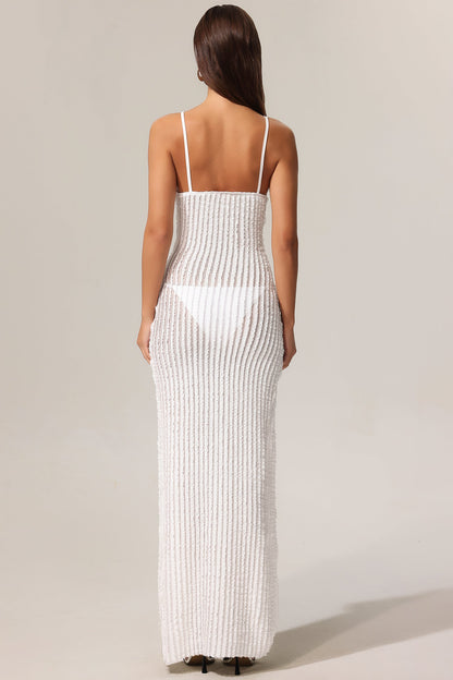 Xlyia Halter Hollow Out High Slit Maxi Dress