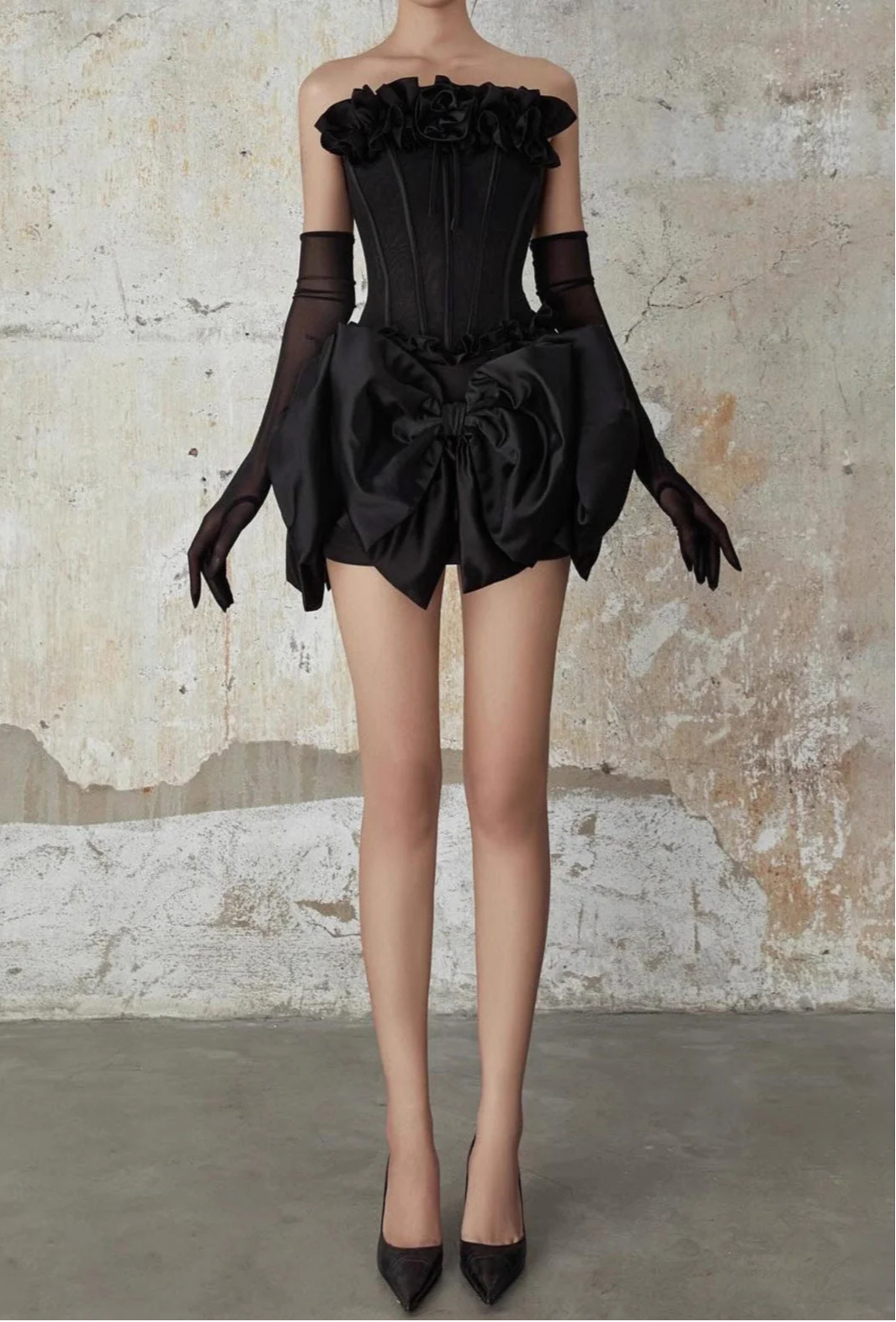 patricia Flower Bow Corset Skirt Set