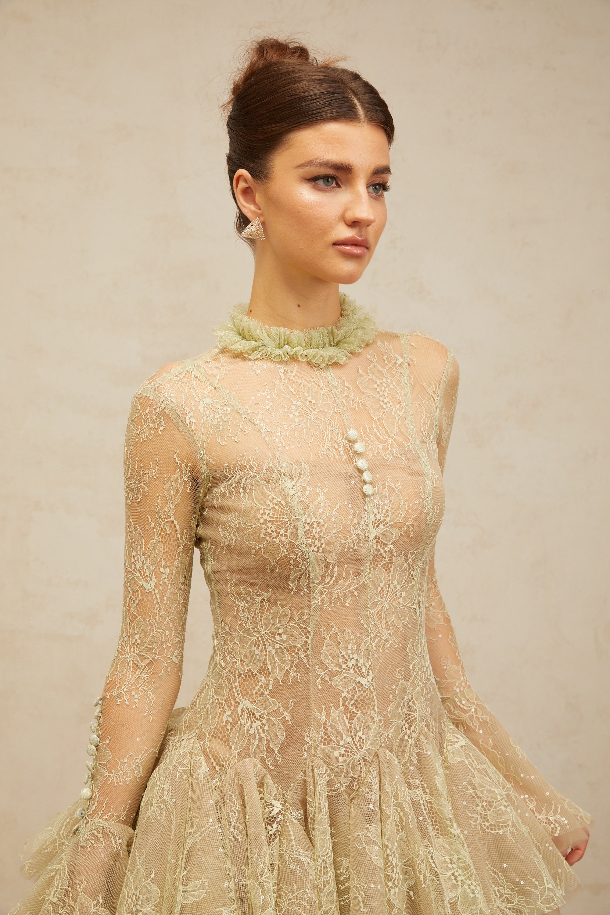 Embroidered Flared Mini Dress