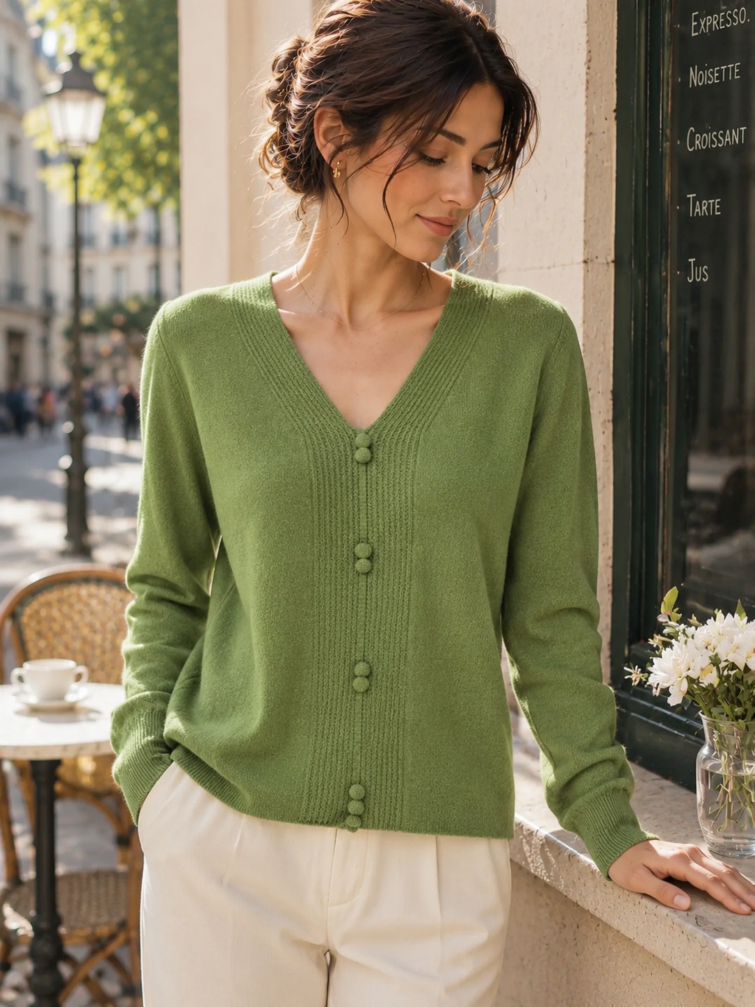 Abigail Casual V-neck Loose Knitted Sweater