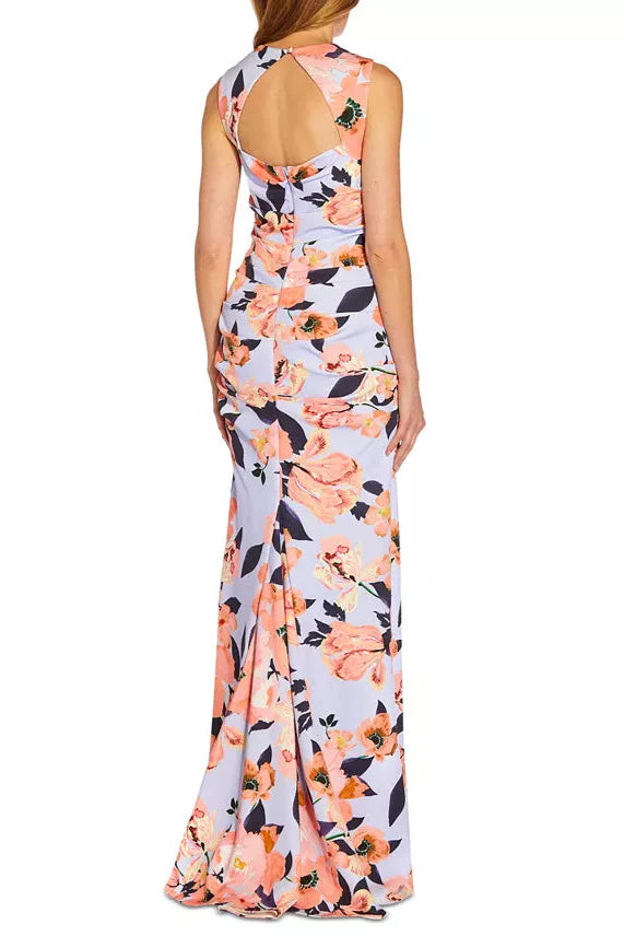Women's Square-Neck Floral-Print Gown