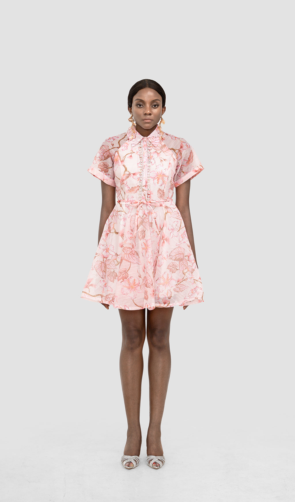VIANNE FLORAL EMBELLISHED MINI DRESS