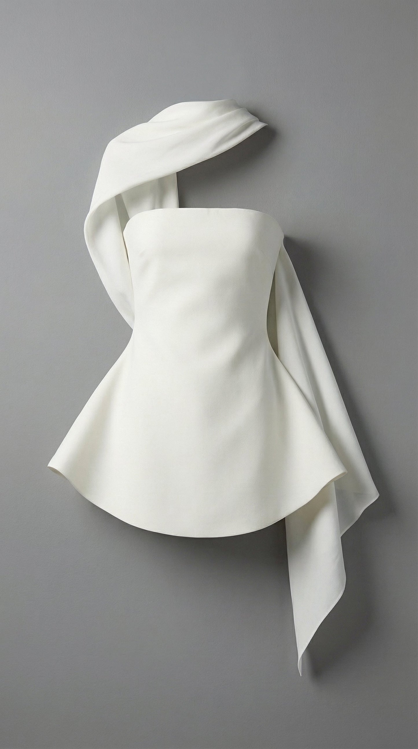 Calwa Scarf Strapless Flare Mini Dress