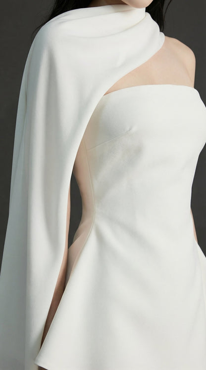 Calwa Scarf Strapless Flare Mini Dress