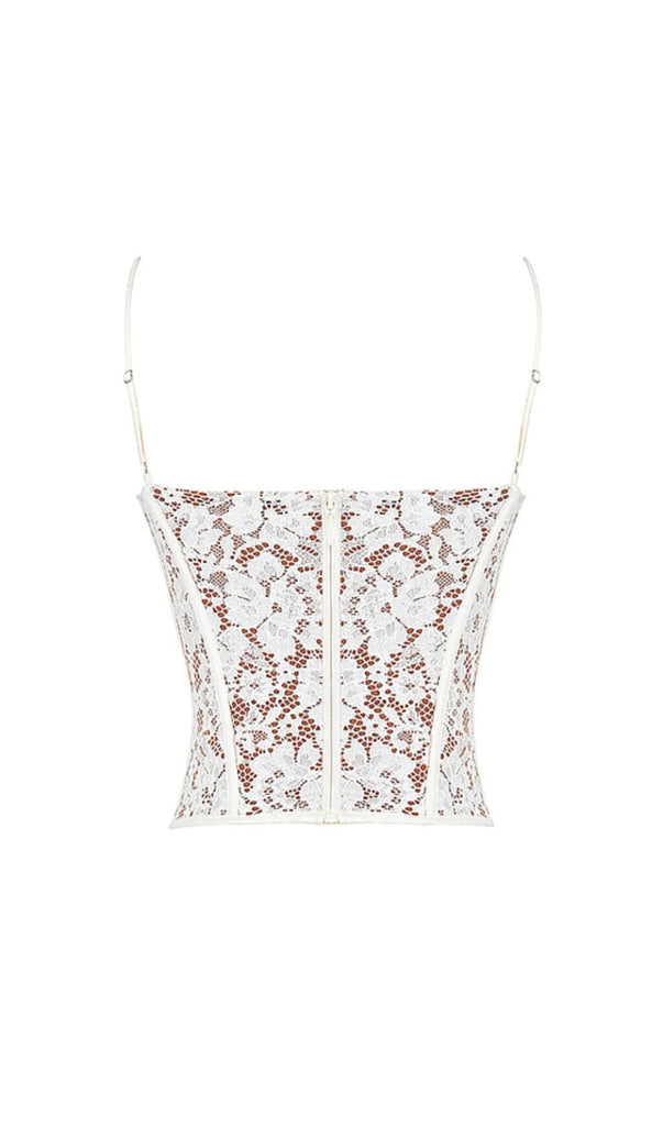 MILA IVORY LACE UNDERWIRED CORSET TOP