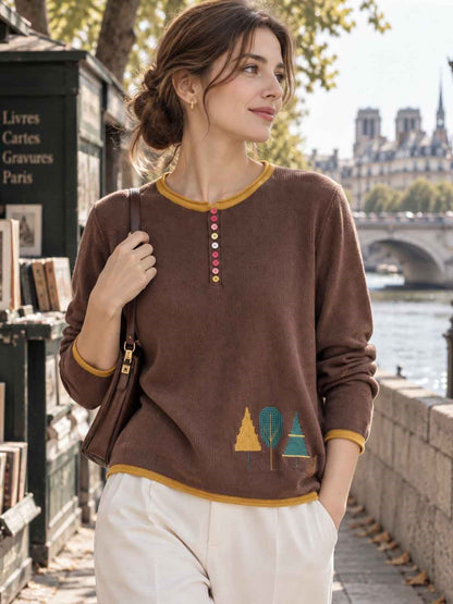 Versatile Slimming Crew-neck Sweater