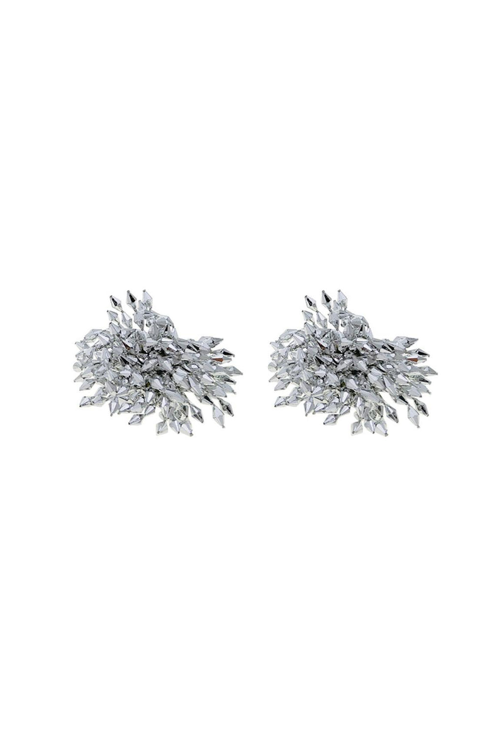SILVER FLOWER ALLOY EARRINGS