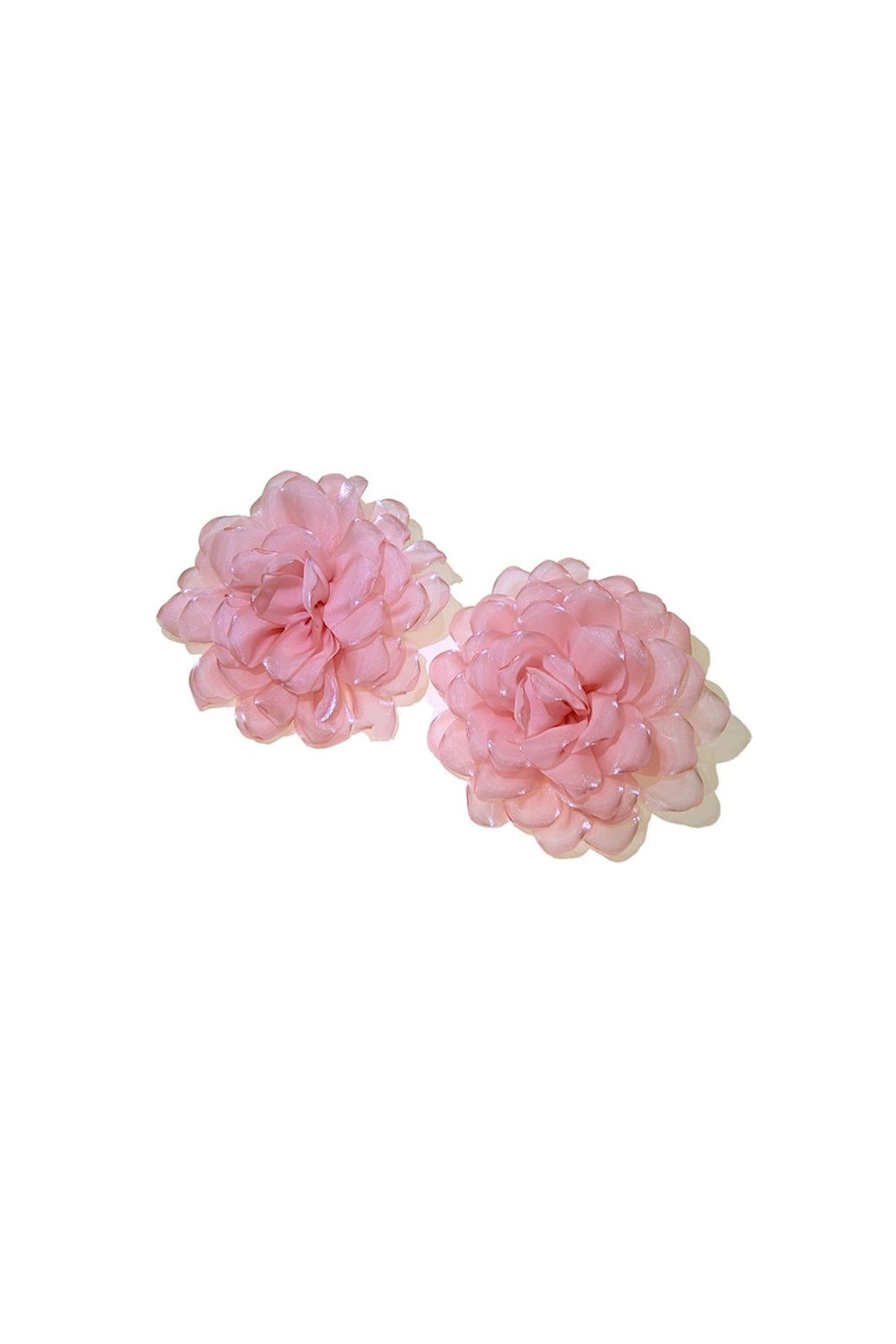 PINK PETAL FABRIC EARRINGS