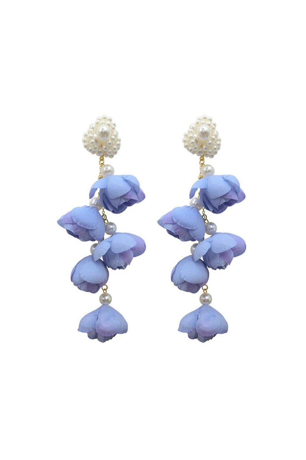 VIOLET PEARL FLOWER EARRINGS