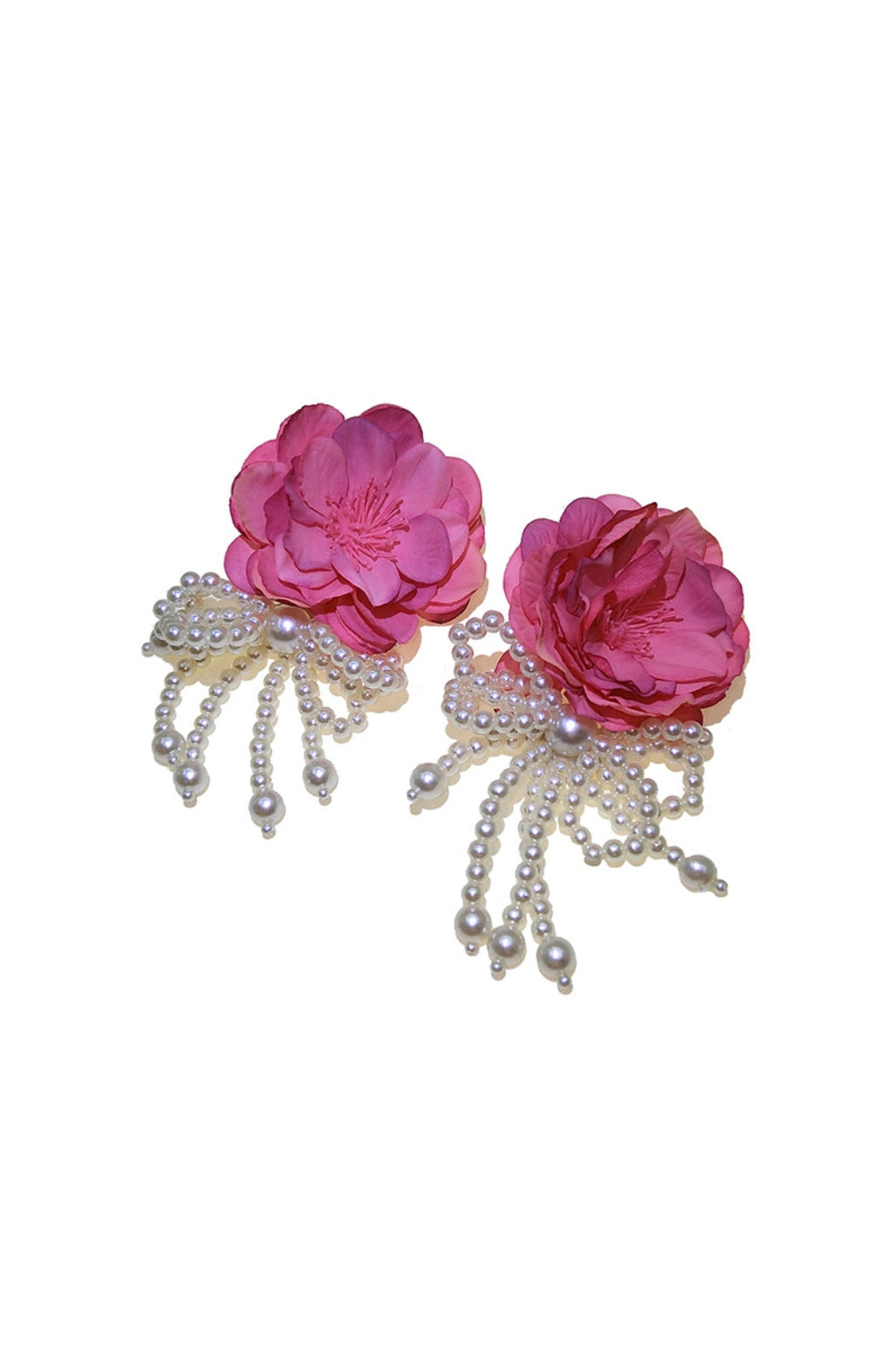 PINK FLOWER PETALS ACRYLIC EARRINGS
