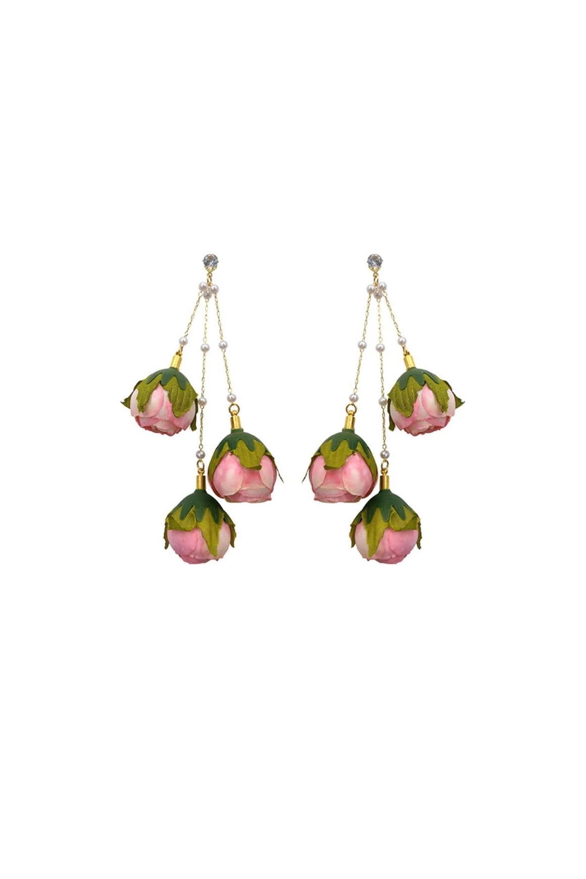 IMITATION ROSE TASSEL EARRINGS