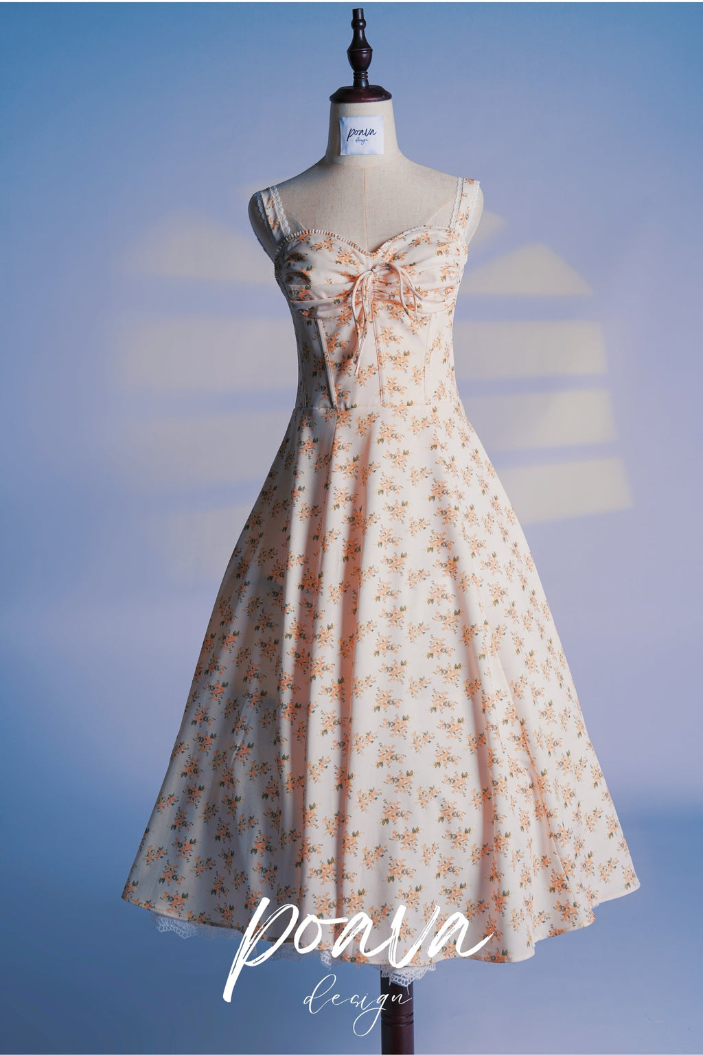 WHITE VINTAGE FLORAL PRINT COTTON BUSTIER SUNDRESS 