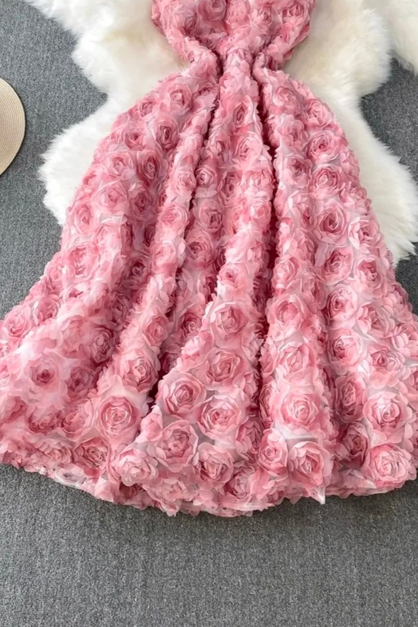 Briar Floral Midi Dress In Pink