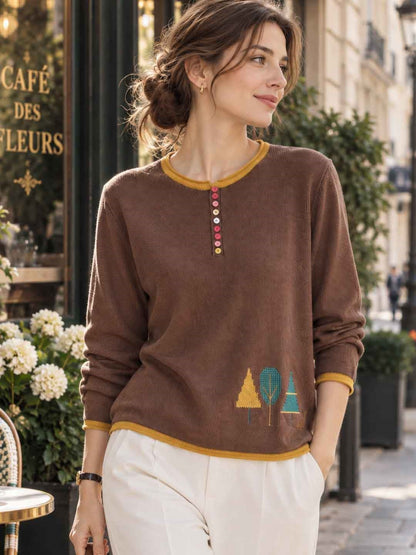 Versatile Slimming Crew-neck Sweater