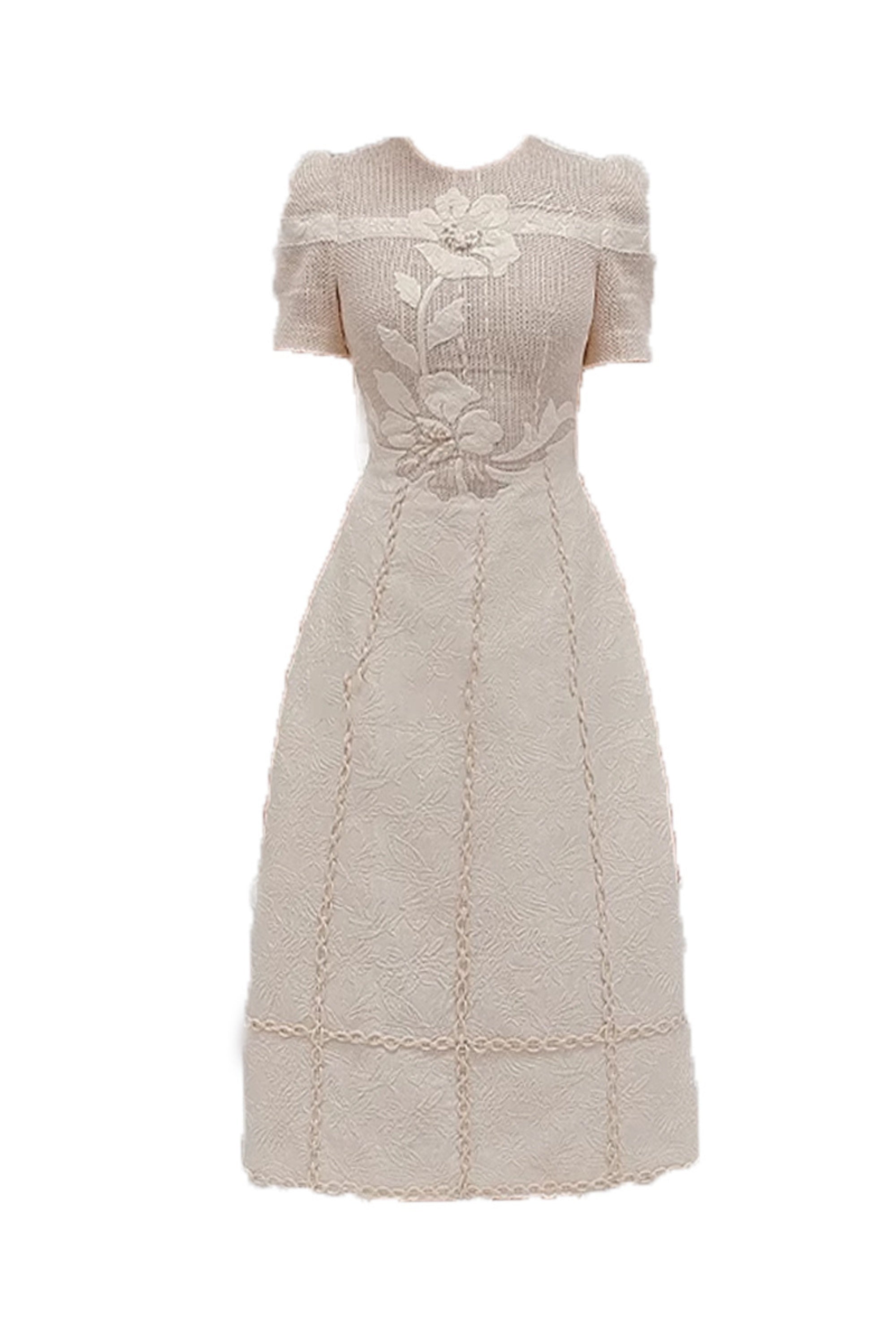 Floral Midi Dress In White